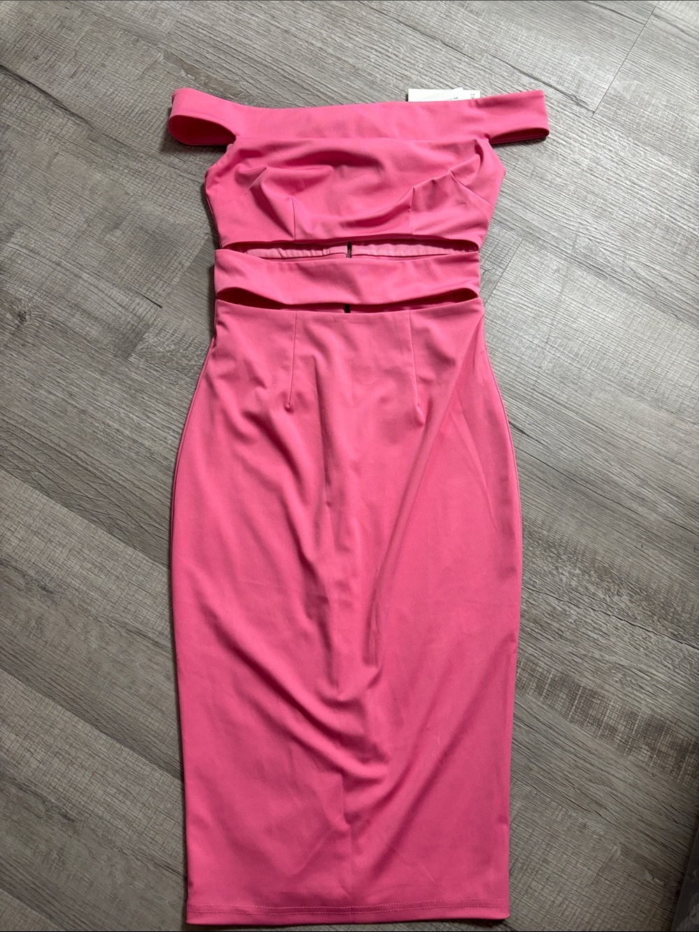 Dance & Marvel Hot Pink One-Shoulder Cutout Sheath Dress
